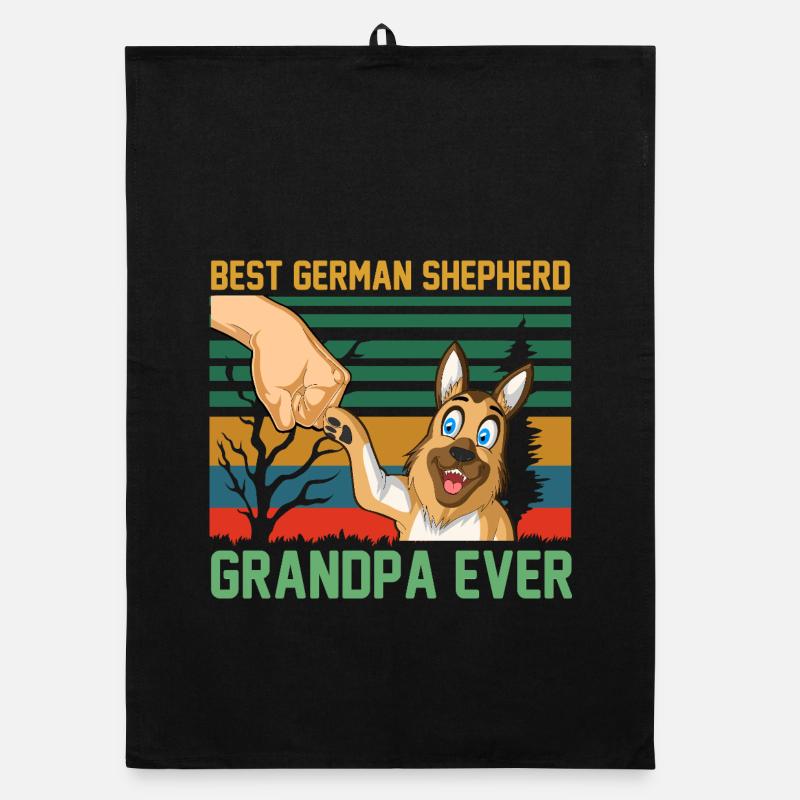 German Shepherd Grandpa Organic dish towel