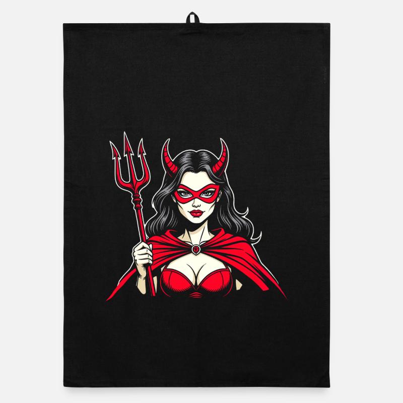 Devil Trident Hell Devil Woman Woman Devil Organic dish towel