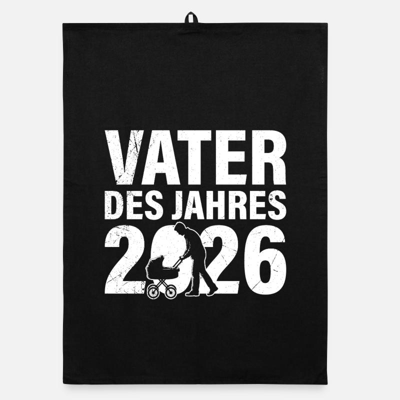 Paternité PÈRE DE L’ANNÉE 2026 DRÔLE Torchon bio