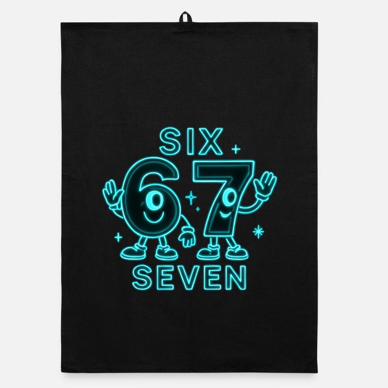 6 7 Sechs Sieben Meme Geschenk Organic Geschirrtuch