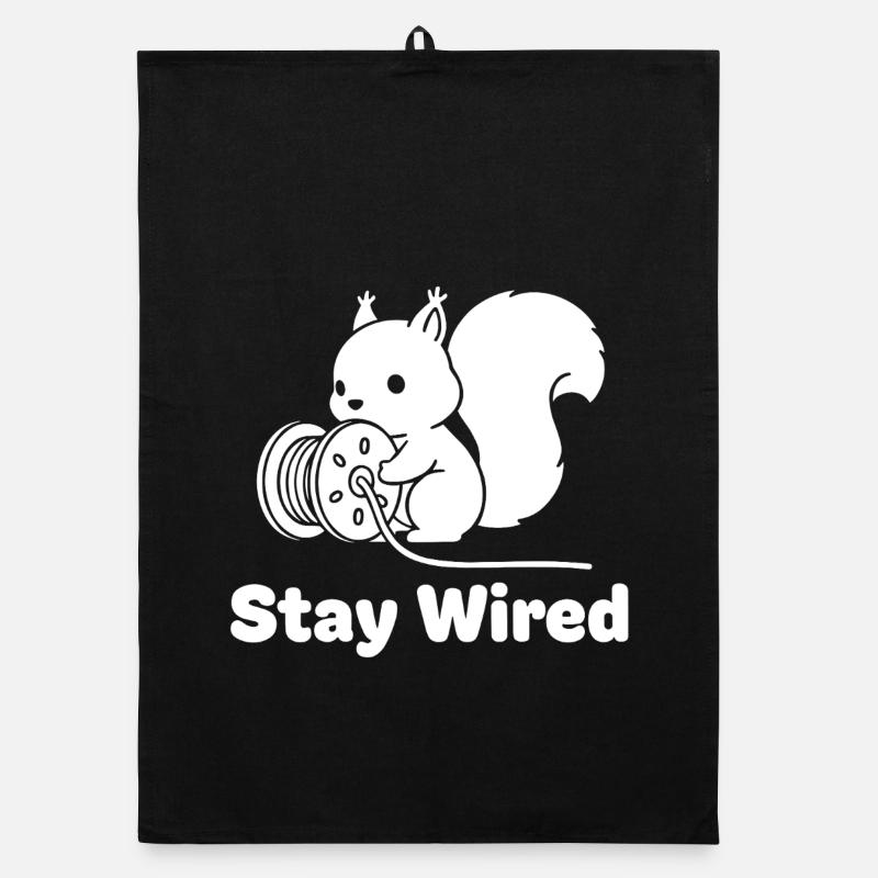 Stay Wired Squirrel Organic dish towel