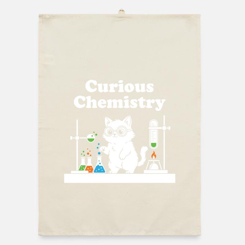 Chat de la Chimie Curieuse Torchon bio