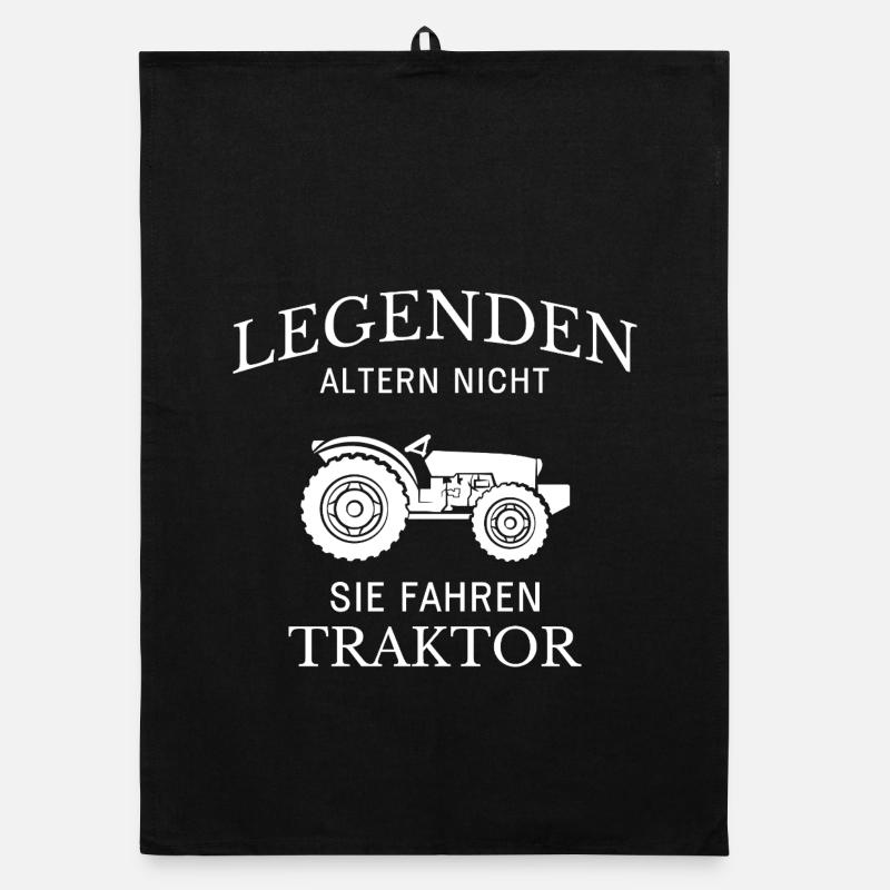 Legends Driving Tractor Saying Organic dish towel