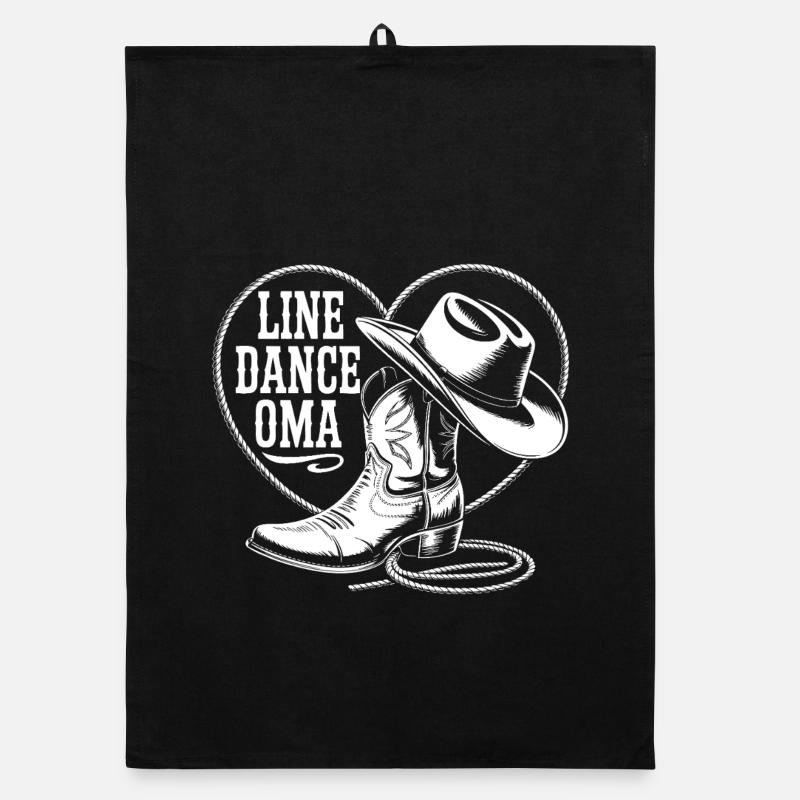 Line Dance Granny Heart Organic dish towel