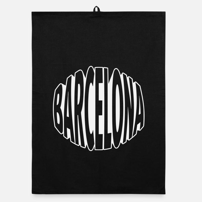 Lettrage ovale de Barcelone Torchon bio
