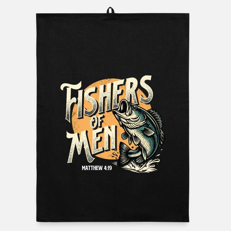 Fishers Of Men Matthew 4 19 Christian Easter Organic dish towel