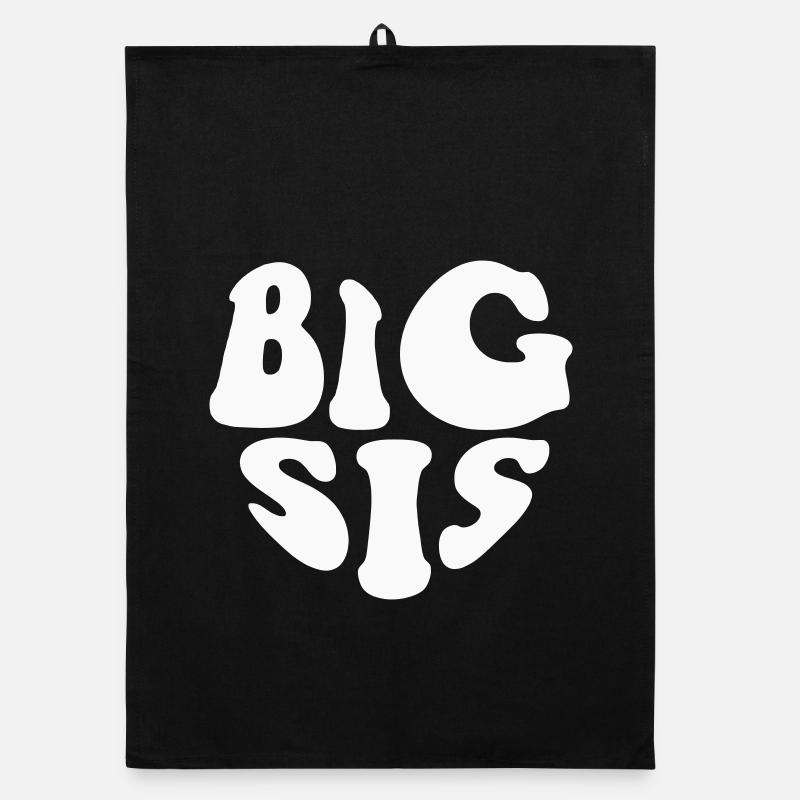 Big SISter Heart Logo – Anpassbare Farbe Organic Geschirrtuch