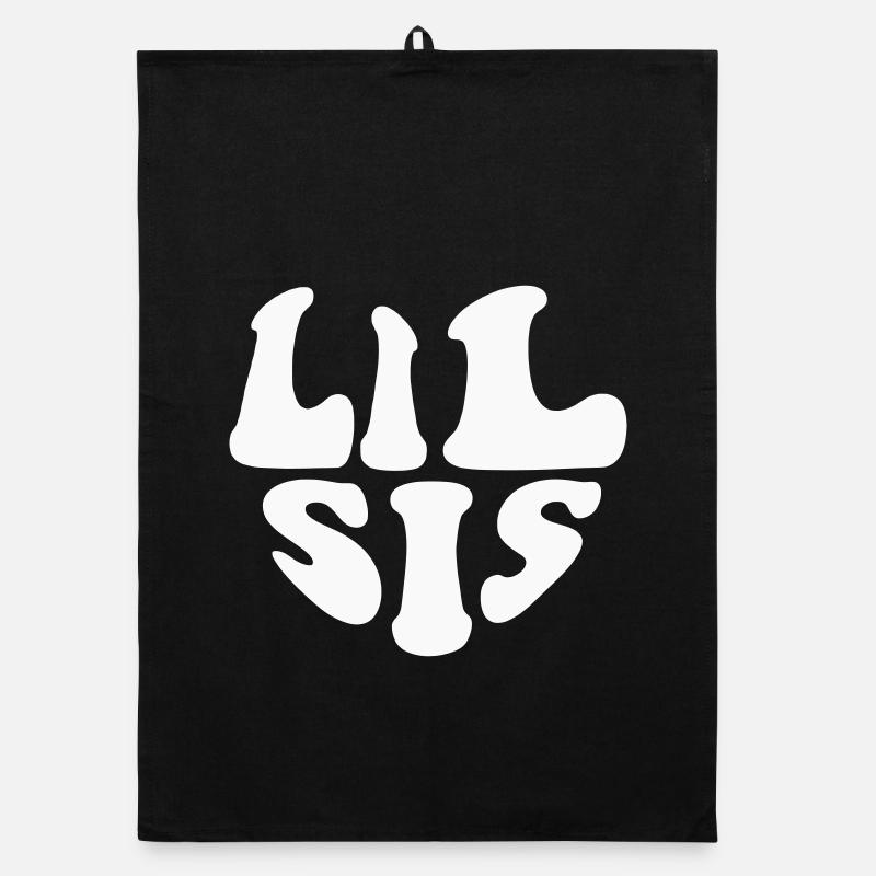 Lil Sis Herz-Logo – Schwester – Anpassbare Farbe Organic Geschirrtuch