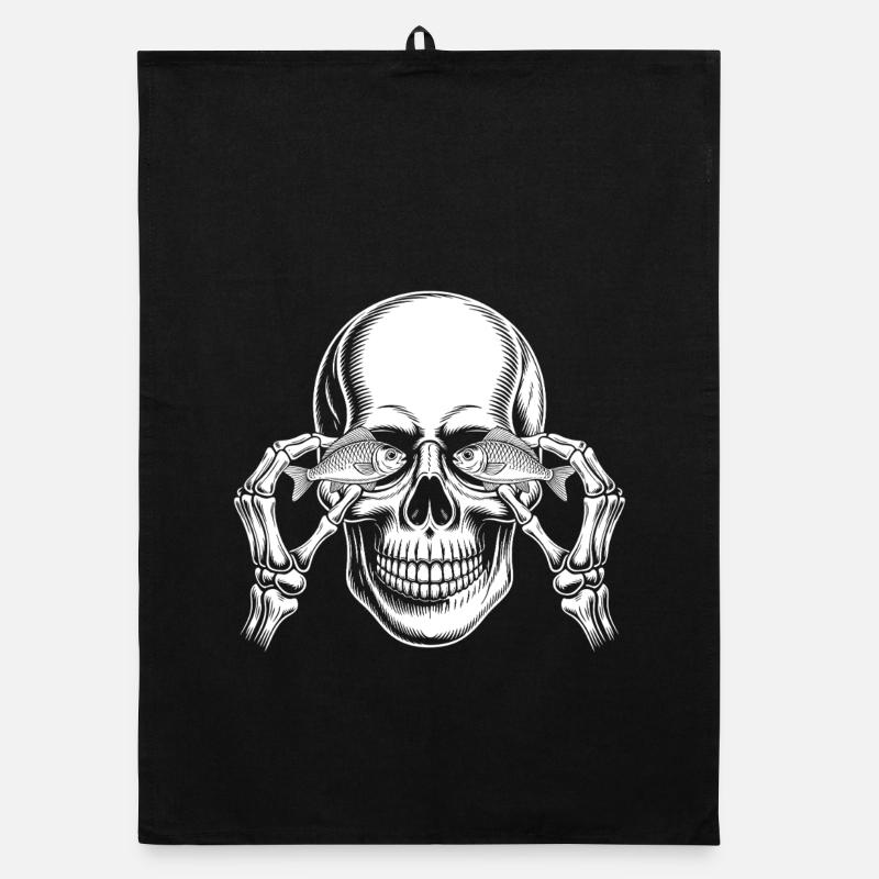 Skull mit Fischaugen Organic Geschirrtuch