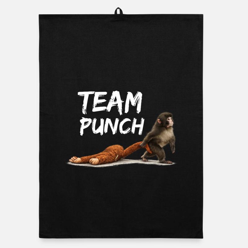 Team Punch Viral Monkey Shirt Organic dish towel