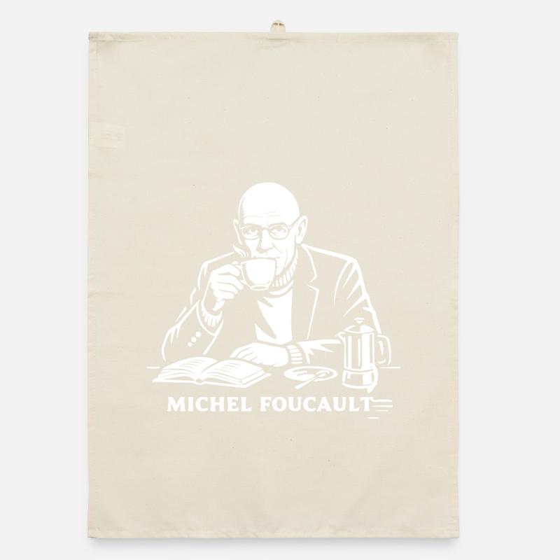 Michel Foucault Philosopher Coffee Break Organic dish towel