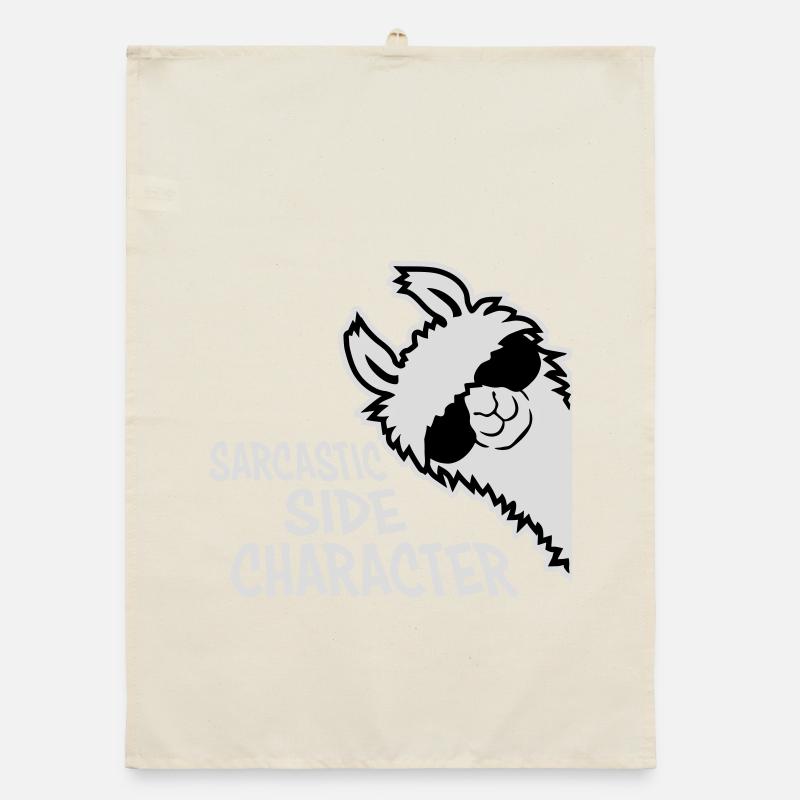 Lama Alpaka Sarcastic Side Character Sarkastisch Organic Geschirrtuch