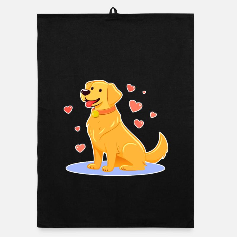 Goldiger Golden Retriever (Comic) Organic Geschirrtuch