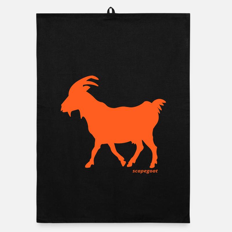Goat scapegoat orange Organic dish towel