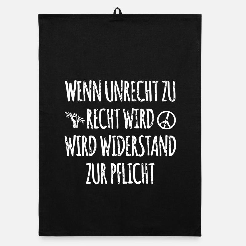 Frieden Freiheit Spruch Organic Geschirrtuch