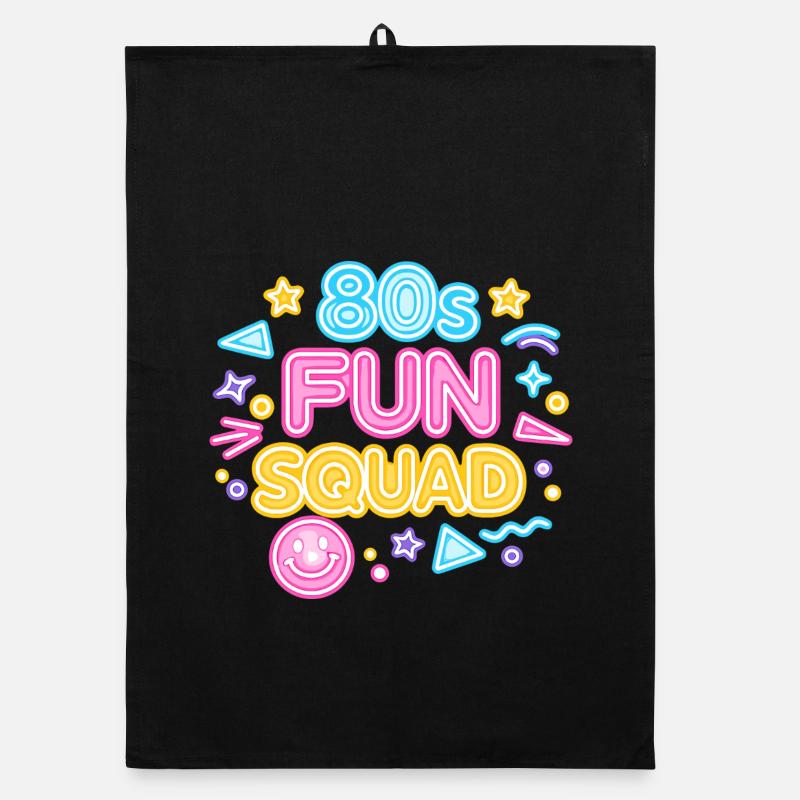 80er Fun Squad Neon Glow Organic Geschirrtuch