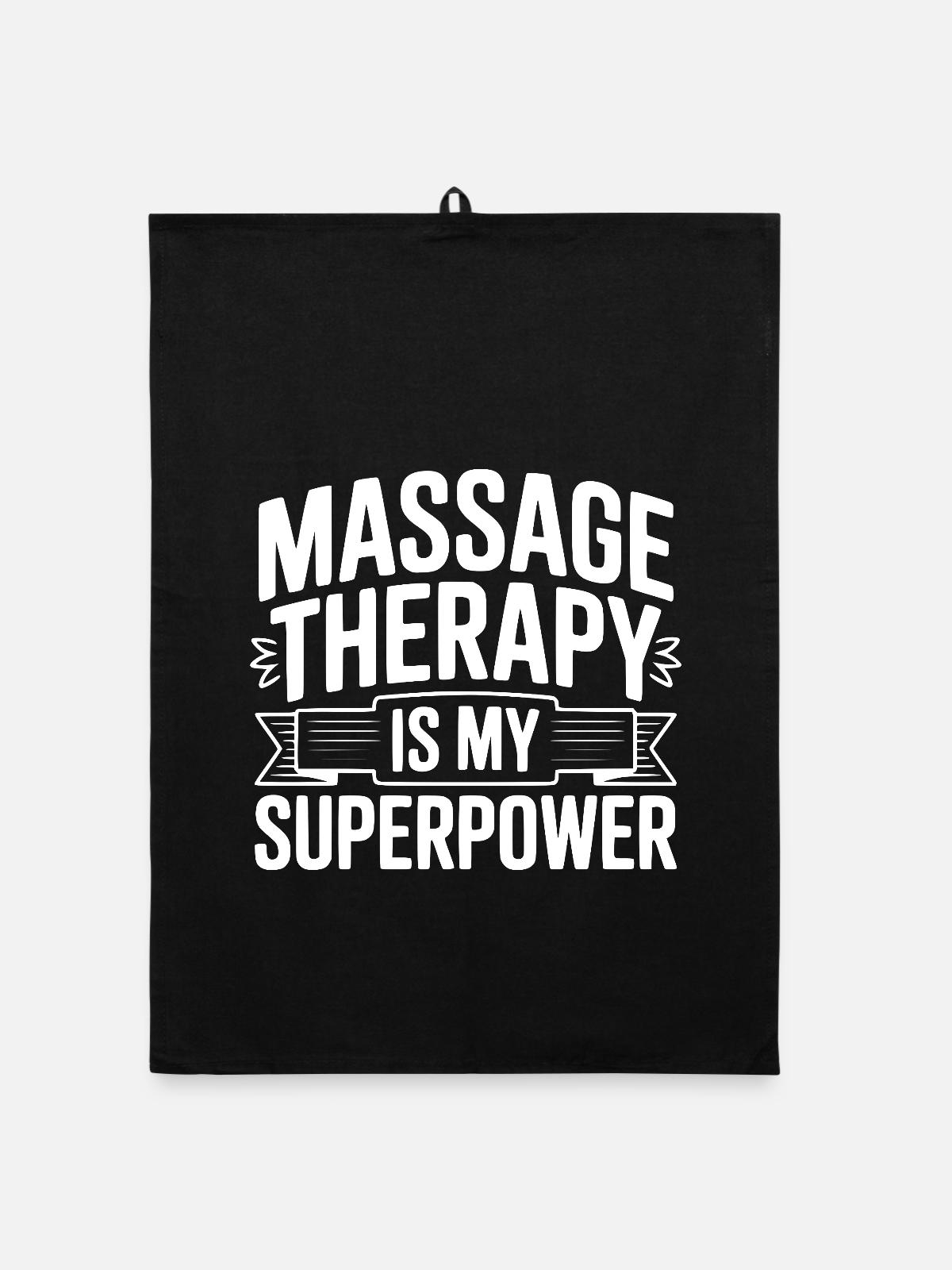 Massagetherapie ist meine Superkraft - Organic Geschirrtuch - Schwarz - Vorne