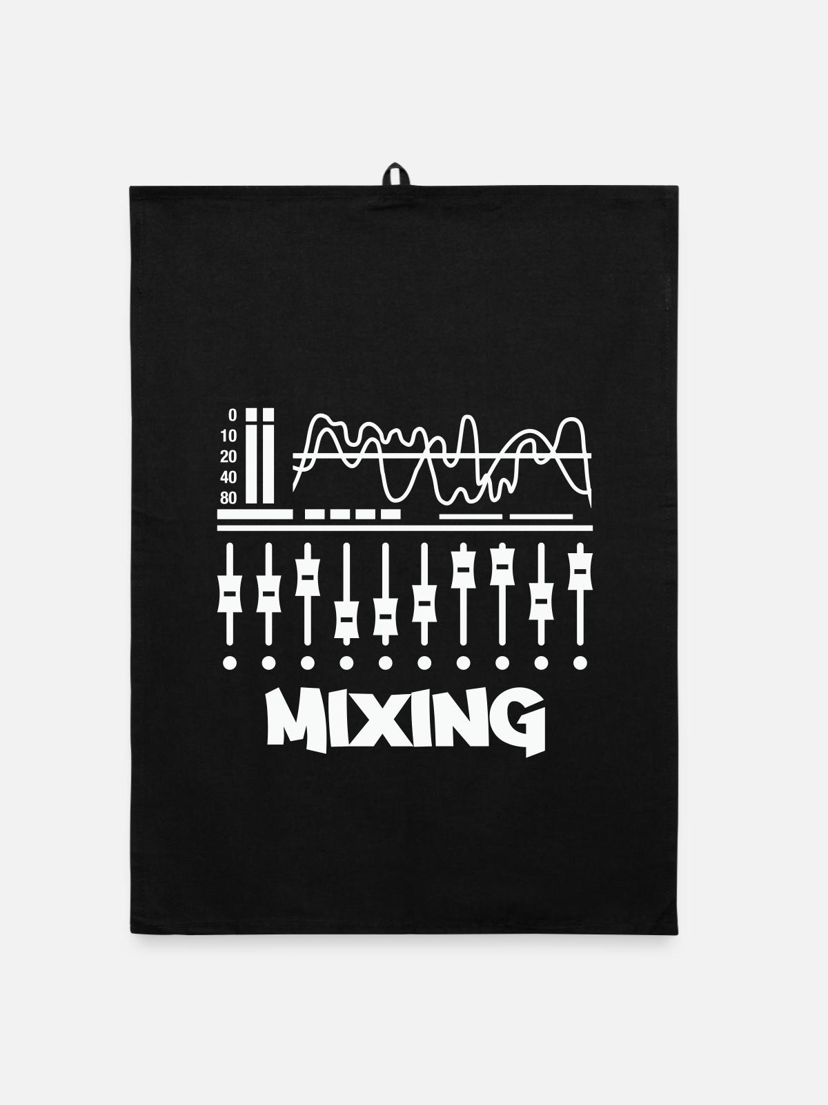 Mixing Studio Vibes - Organic Geschirrtuch - Schwarz - Vorne
