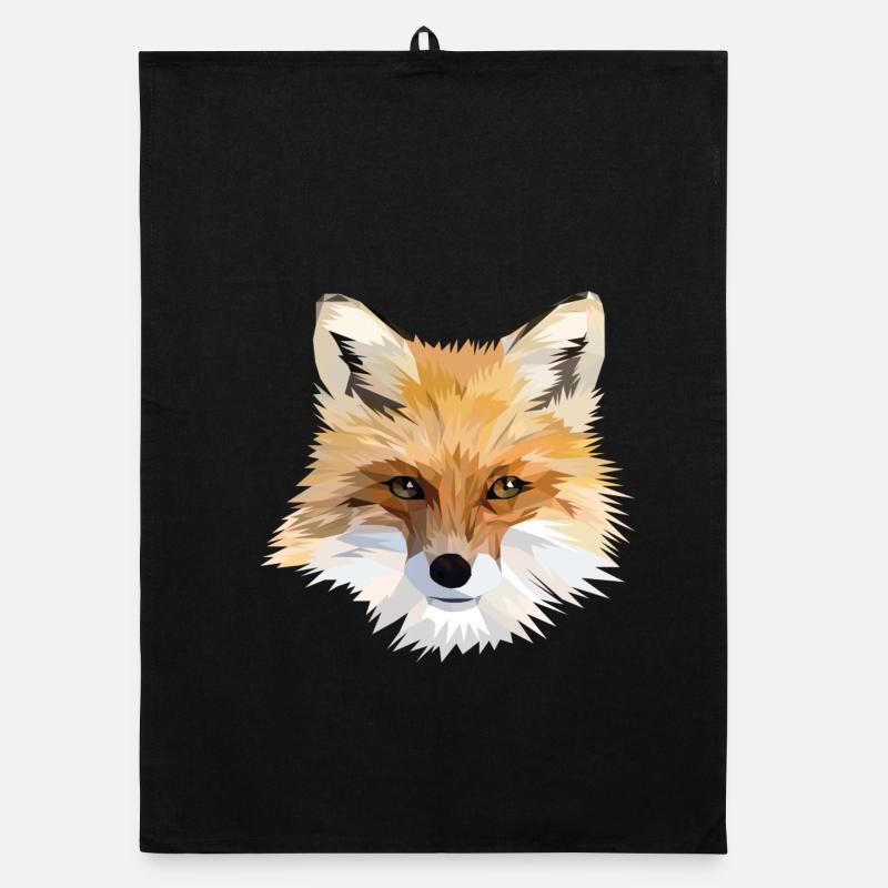 Polygonal Fox Head Organic dish towel