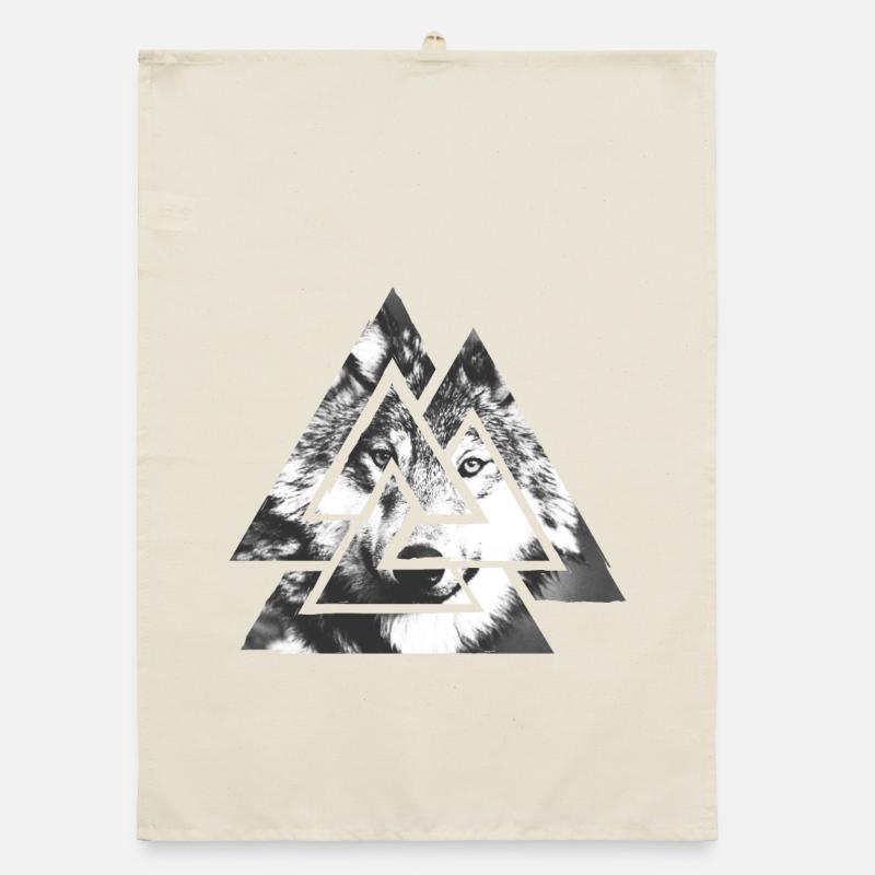 Valknut, symbole d’Odin - Avec Wolf Torchon bio