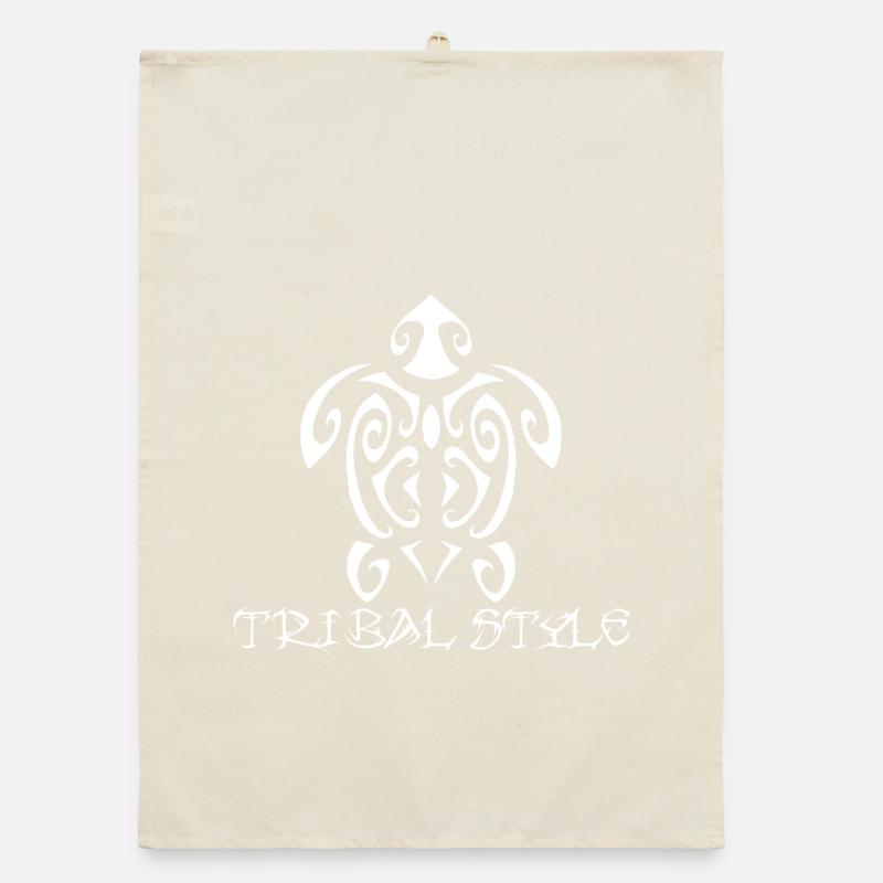 Polynesian White Turtle Organic dish towel
