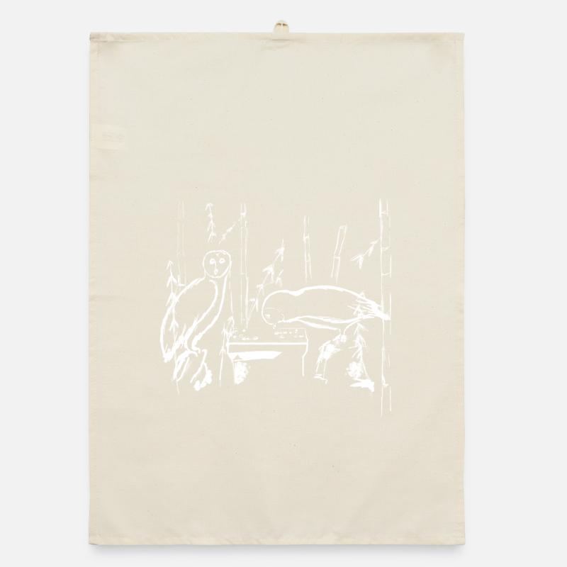Hibou go player blanc Torchon bio