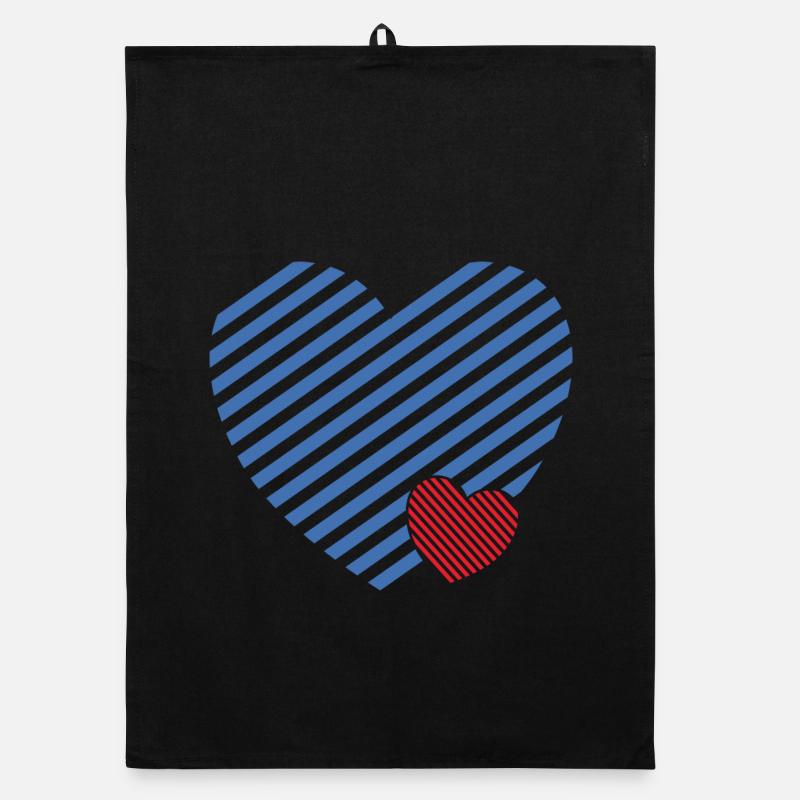 Double Heart - Idée cadeau textile design Torchon bio