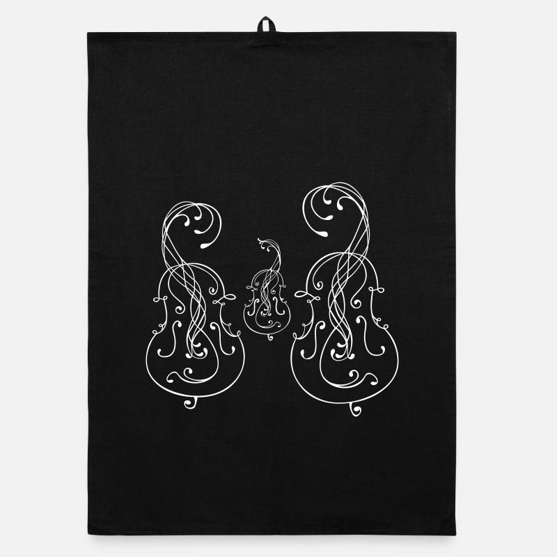 Famille de violoncelles - Torchon bio - noir