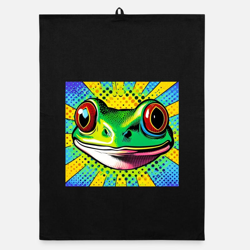 Frog Pop Art Organic dish towel