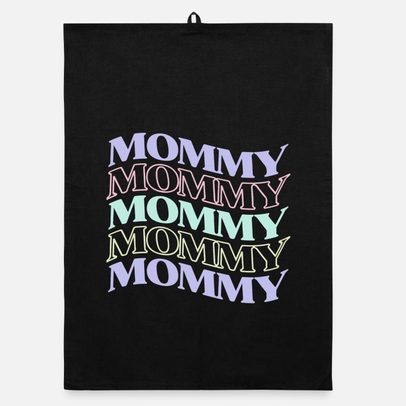 Pastel Mommy Retro Hippie für Muttertag Organic Geschirrtuch