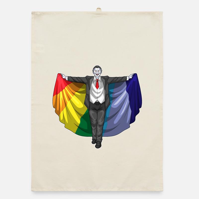 Vampire Halloween Rainbow Organic dish towel