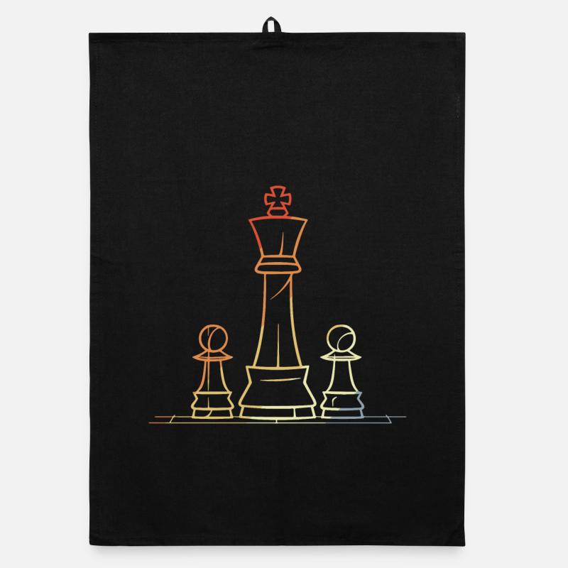 Pièces d’échecs dessin rétro Torchon bio