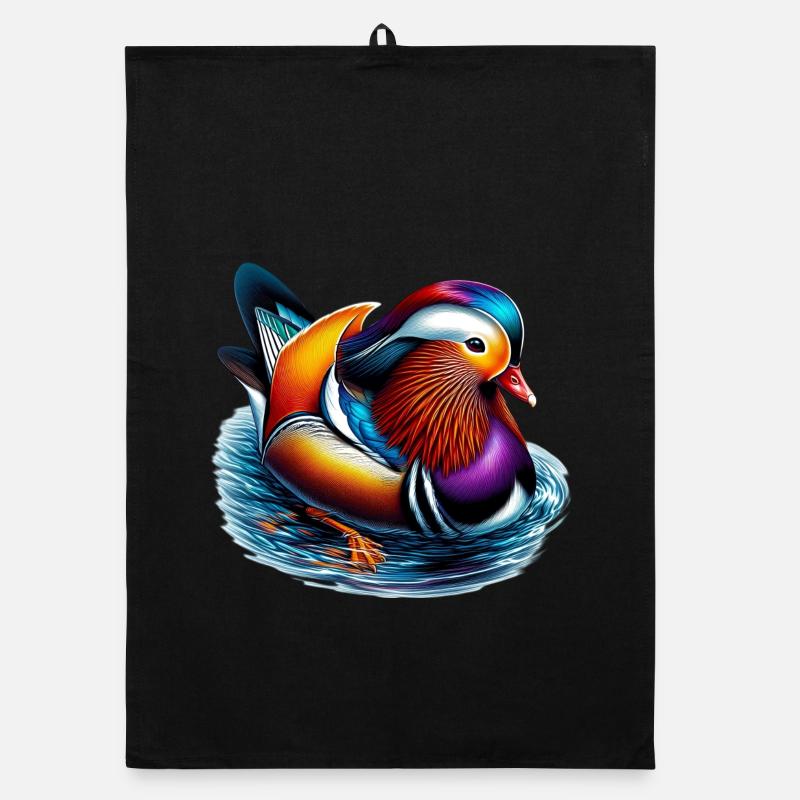 Mandarin duck Organic dish towel