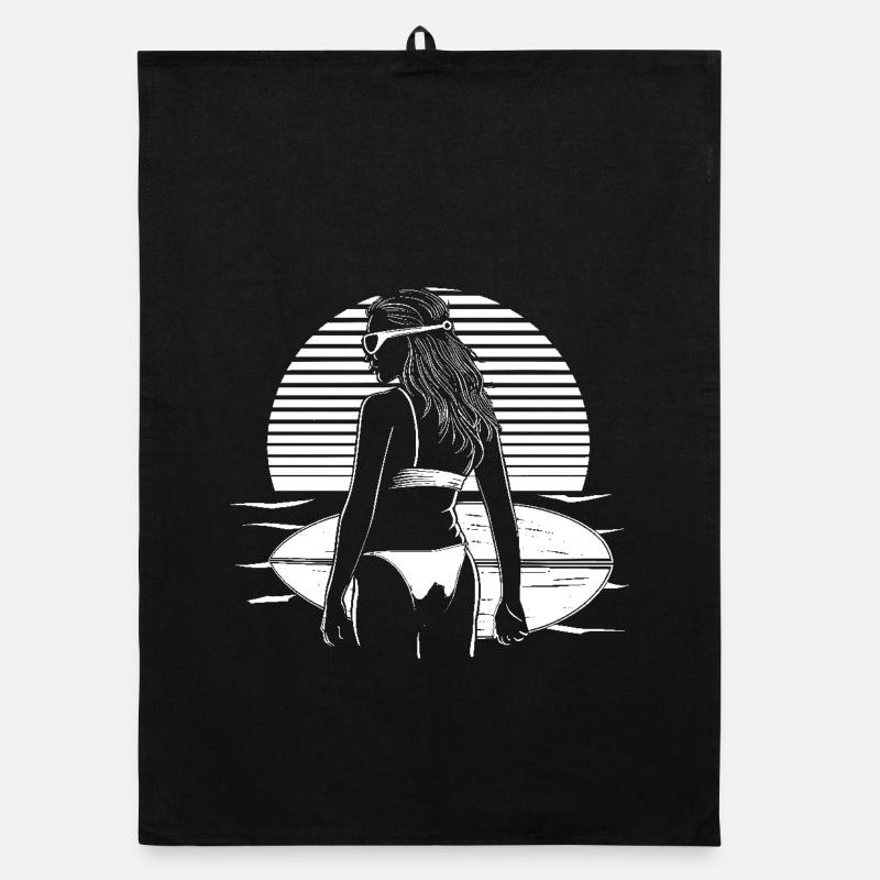 Female surfer Organic dish towel
