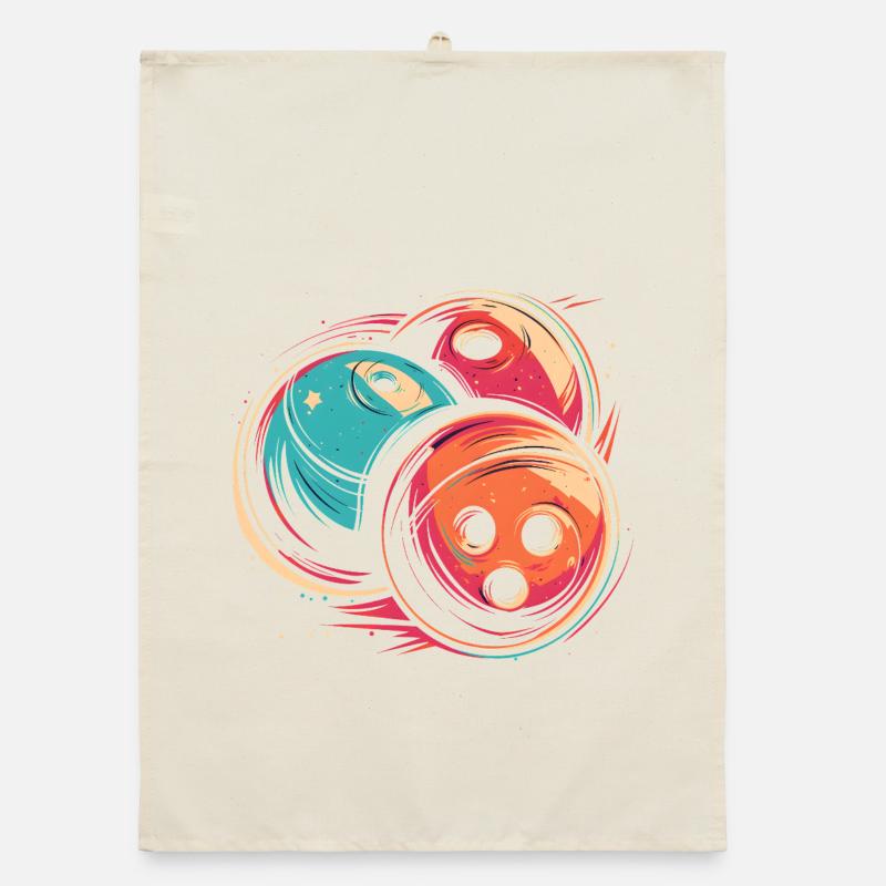 Bowlingkugeln Synthwave Organic Geschirrtuch