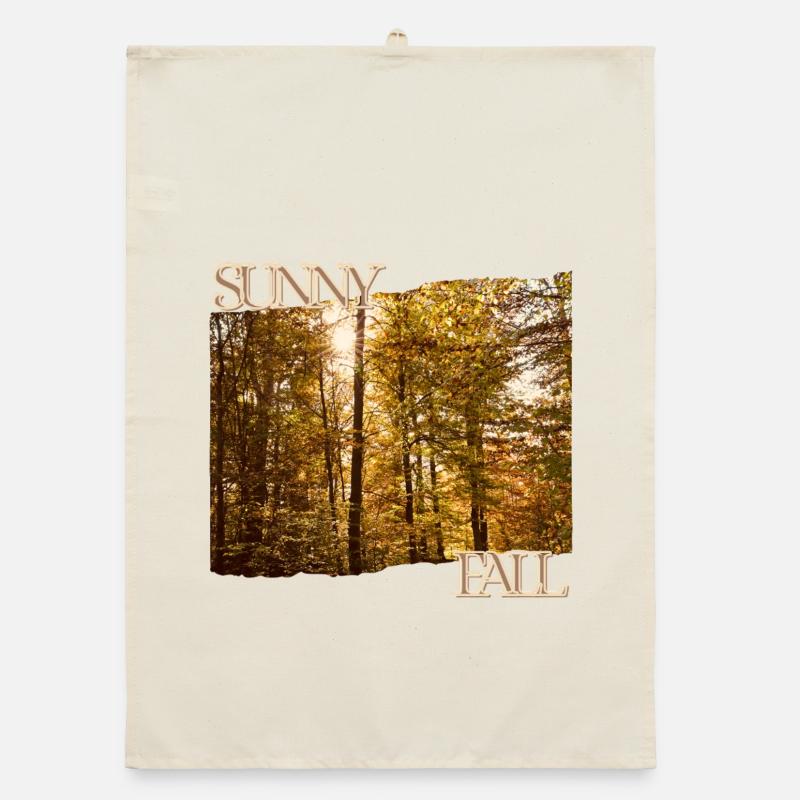 Sunny Fall - Herbstsonne im Wald Organic Geschirrtuch