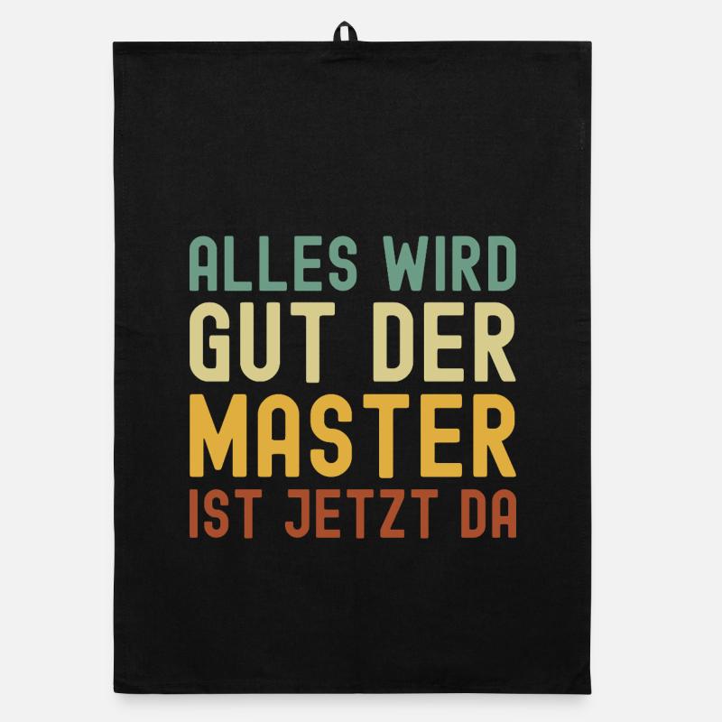 Retro Alles Wird Gut Der Meister Ist Jetzt Da Organic Geschirrtuch