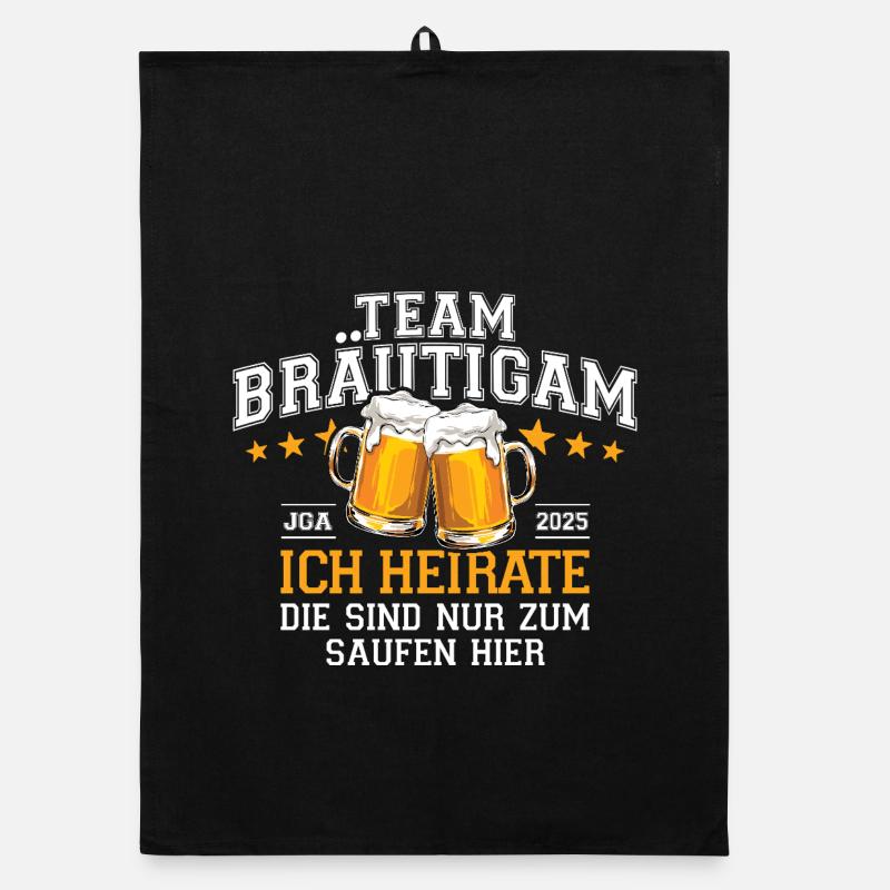 Bachelor Party 2025 Team Groom I'm Getting Married - Drinking Beer Organic dish towel
