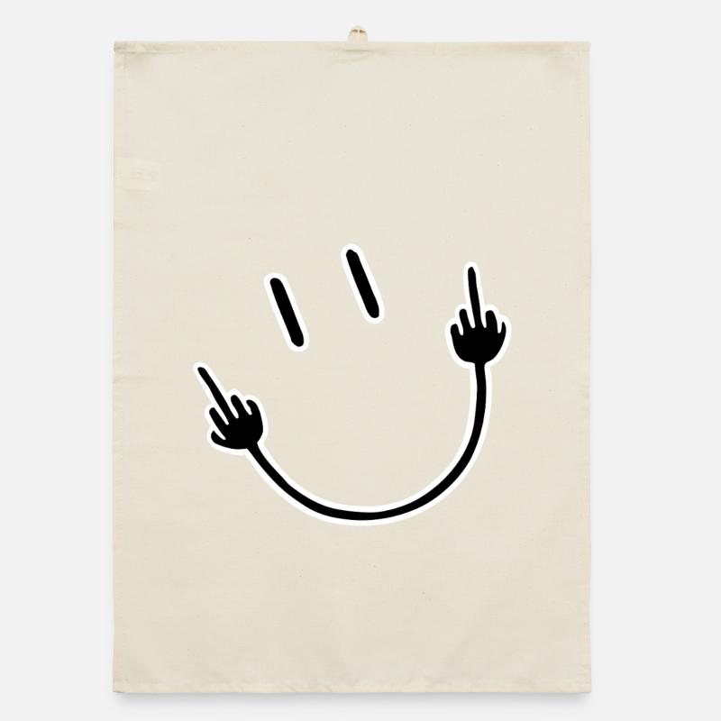 Face with middle finger gesture Organic dish towel