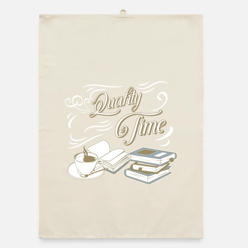 Quality Time Kaffee und Bücher Organic Geschirrtuch