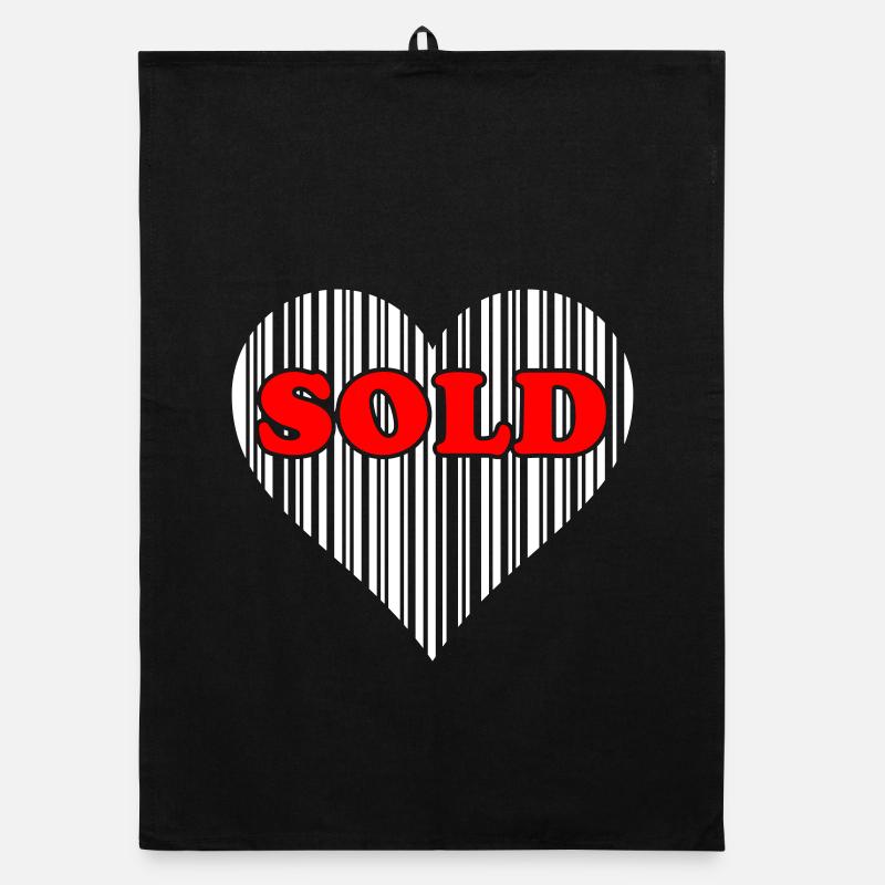 Herz Barcode Liebe – Sold Code Strichcode Geschenk Organic Geschirrtuch