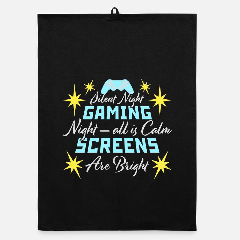 Silent Night Gaming Night All Calm Screens Bright Organic Geschirrtuch