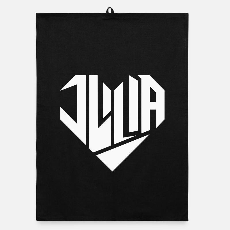 Julia Name Design Heart Design - Color Variable Organic dish towel