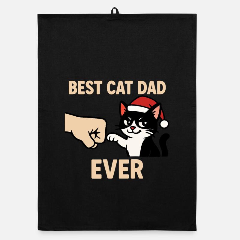 Weihnachtsgeschenk für Katzen Papas Best Cat Dad Organic Geschirrtuch