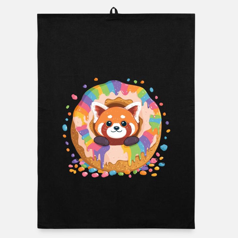 Donut Panda Regenbogen Organic Geschirrtuch
