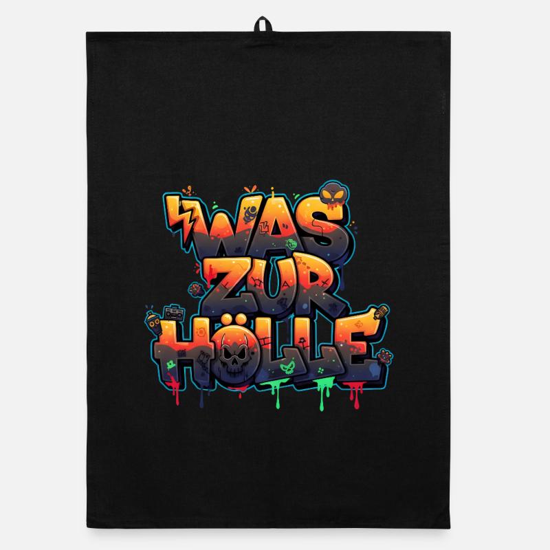 Hell, Devils & Demons Urban Street Art Graffiti Organic dish towel