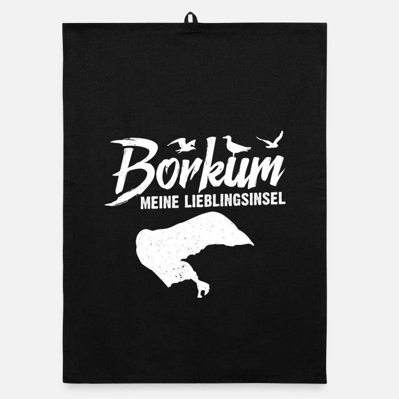 Vacances en mer du Nord BORKUM MON ÎLE PRÉFÉRÉE Drôle Torchon bio