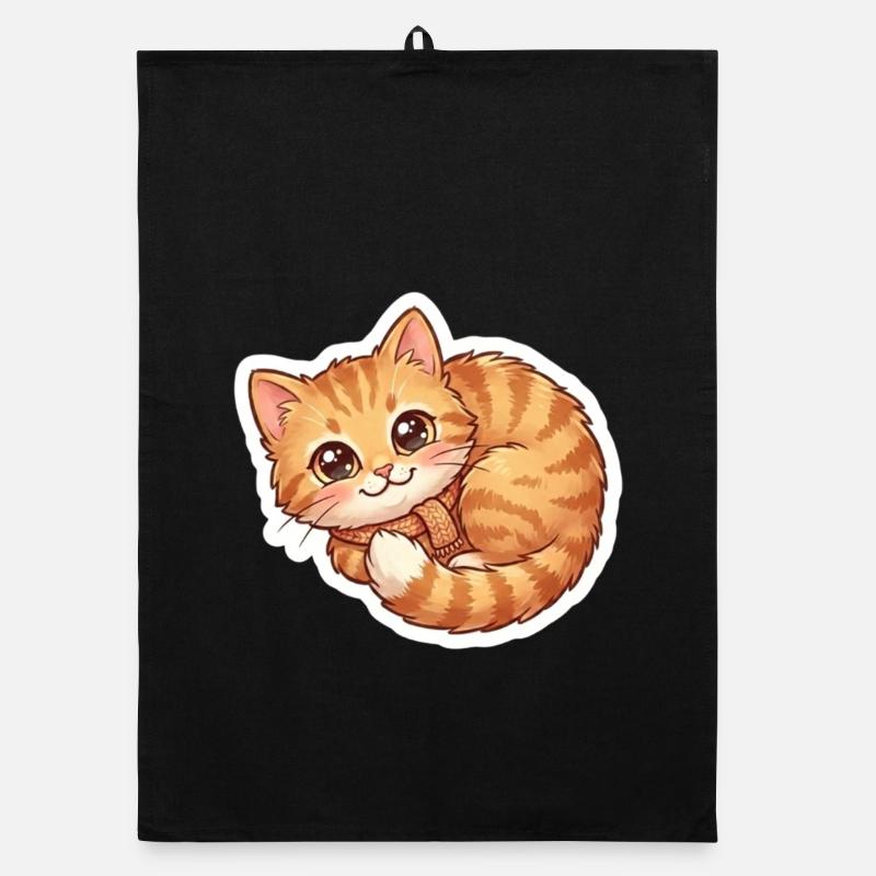 Écharpe douillette orange pour chat Torchon bio