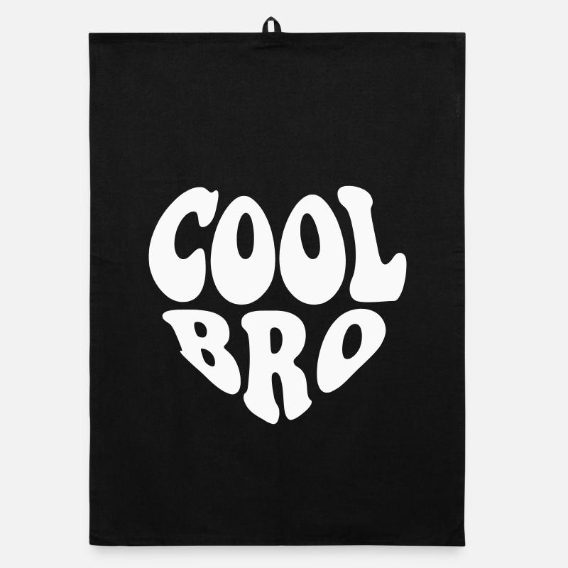Logo Cool Bro Small Heart - Couleur personnalisable Torchon bio
