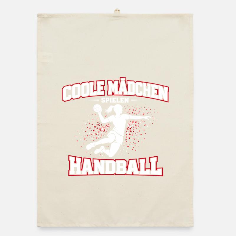 Handball Mädchen Spruch Geschenk Organic Geschirrtuch